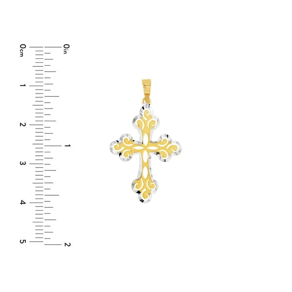 Two-Tone Filigree Cross Pendant
