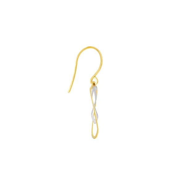 Two-Tone Double Curved Dangle Wire Earrings