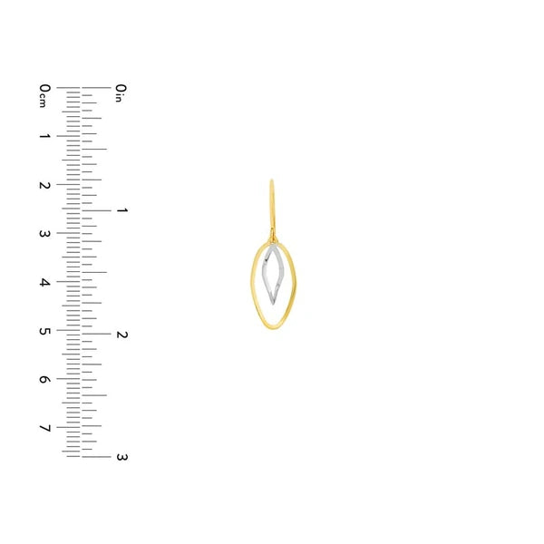 Two-Tone Double Curved Dangle Wire Earrings