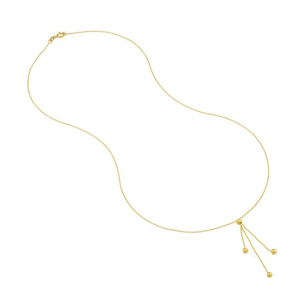 Triple Bead Dangle Lariat Necklace