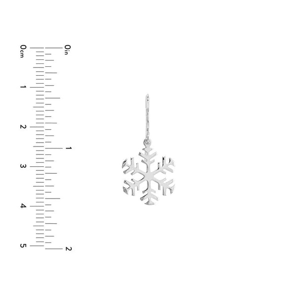 Polished Snowflake Earrings on Fish Hook