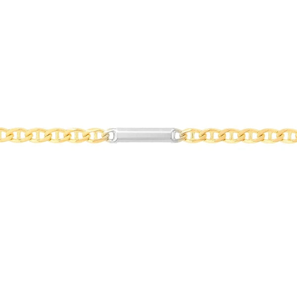 Two-Tone Mariner Chain Anklet with Staple Bars