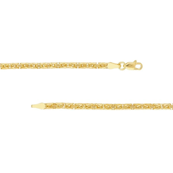 2.7mm Square Beveled Byzantine Chain