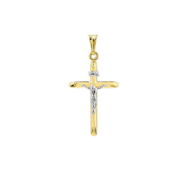 Two-Tone Hollow Crucifix Pendant
