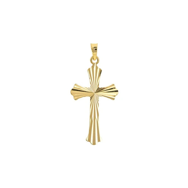 Two-Tone Fluted Crucifix Pendant
