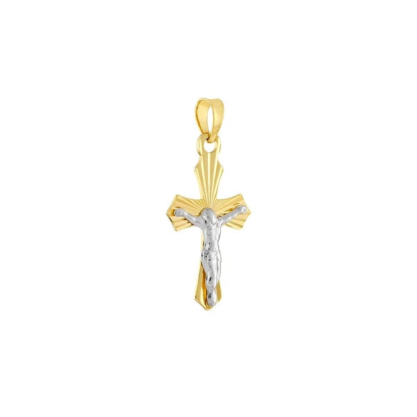 Two-Tone Small D/C Crucifix