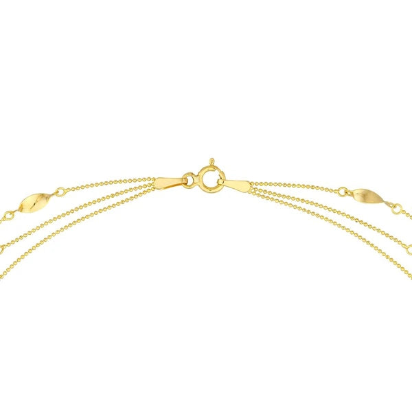 Layered Bead and Marquise Stations Necklace