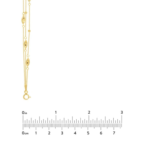 Layered Bead and Marquise Stations Necklace