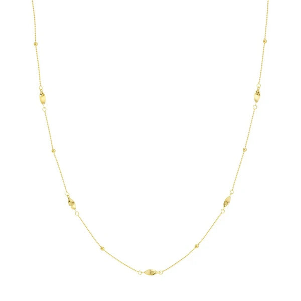 Bead and Marquise Stations Necklace