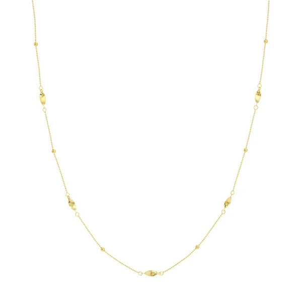 Bead and Marquise Stations Necklace