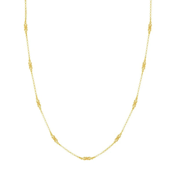 Rolo Chain with Twisted Stations Necklace
