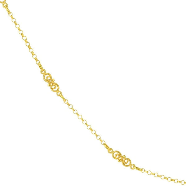 Rolo Chain with Twisted Stations Necklace