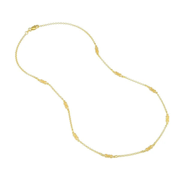 Rolo Chain with Twisted Stations Necklace