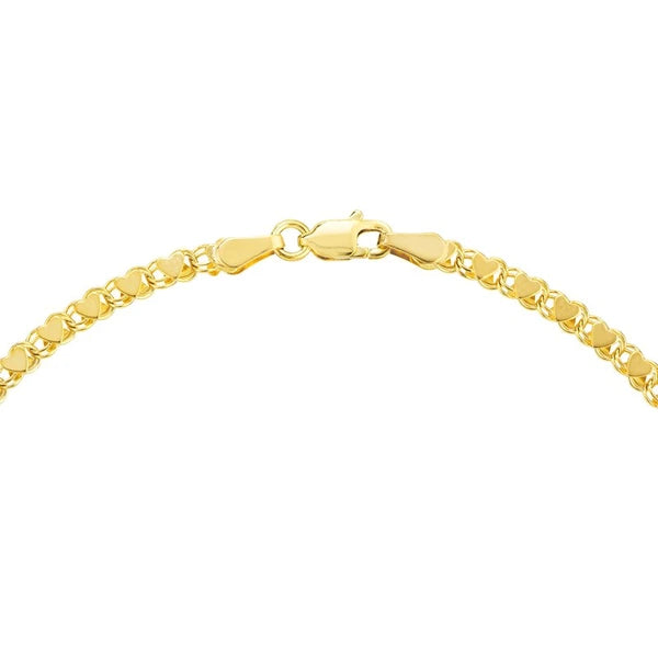3.0mm Mirror Heart Chain Anklet