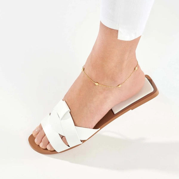 Puff Hearts on Piatto Chain Adjustable Anklet