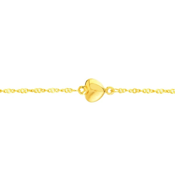 Puff Hearts on Piatto Chain Adjustable Anklet