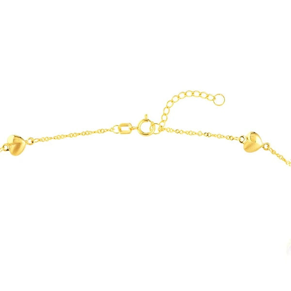 Puff Hearts on Piatto Chain Adjustable Anklet
