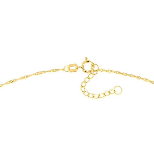 Two-Tone Rose Heart Trio Adjustable Anklet