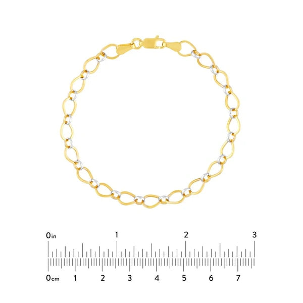 Two-Tone Open Teardrop Link Bracelet