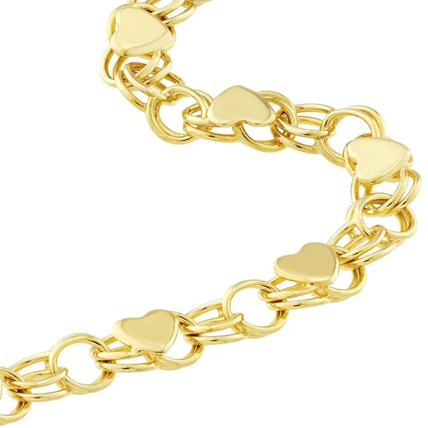Heart Mirror Rope Chain Bracelet