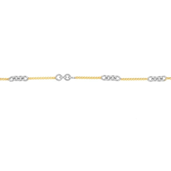 0.8mm Two-Tone Designer Twist Chain with Lobster Lock