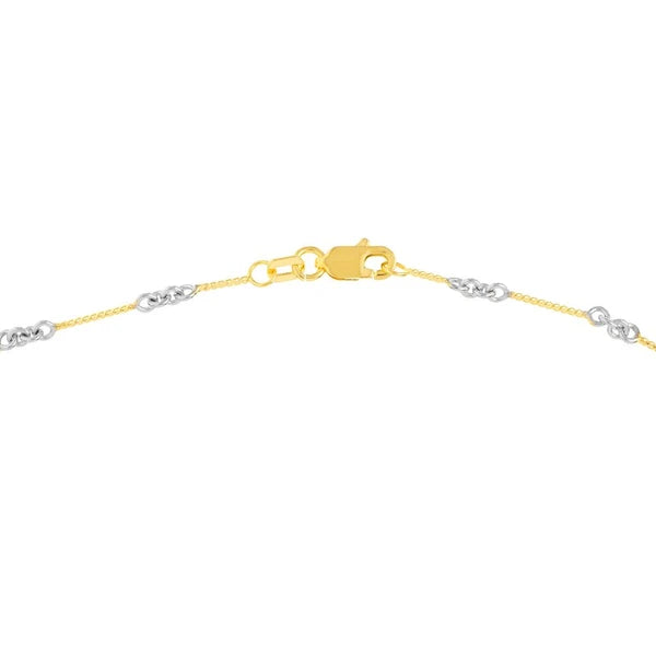 0.8mm Two-Tone Designer Twist Chain with Lobster Lock