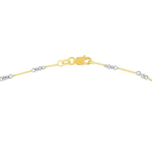 0.8mm Two-Tone Designer Twist Chain with Lobster Lock