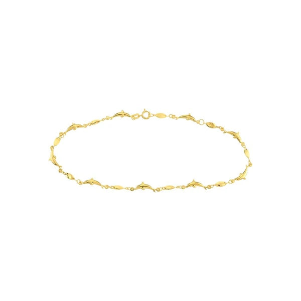 Marquise Twist and Dolphin Adjustable Anklet
