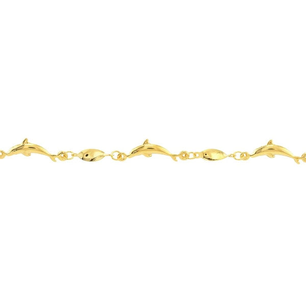 Marquise Twist and Dolphin Adjustable Anklet