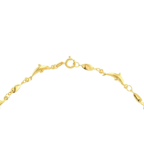 Marquise Twist and Dolphin Adjustable Anklet