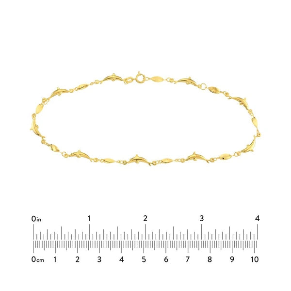 Marquise Twist and Dolphin Adjustable Anklet
