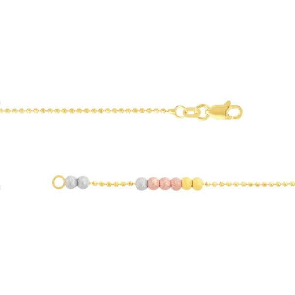 Tri-Color Mary and Cross Beaded Lariat Necklace