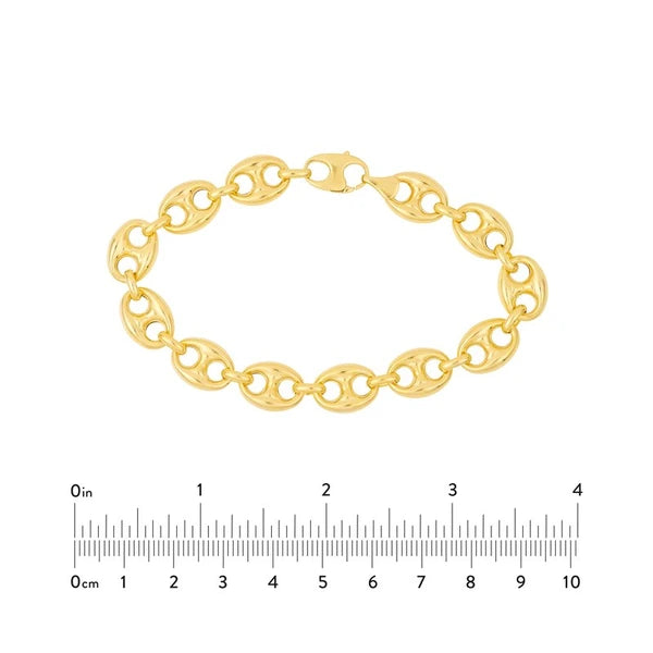 10mm Puff Mariner Chain with Fancy Oval Lobster Lock