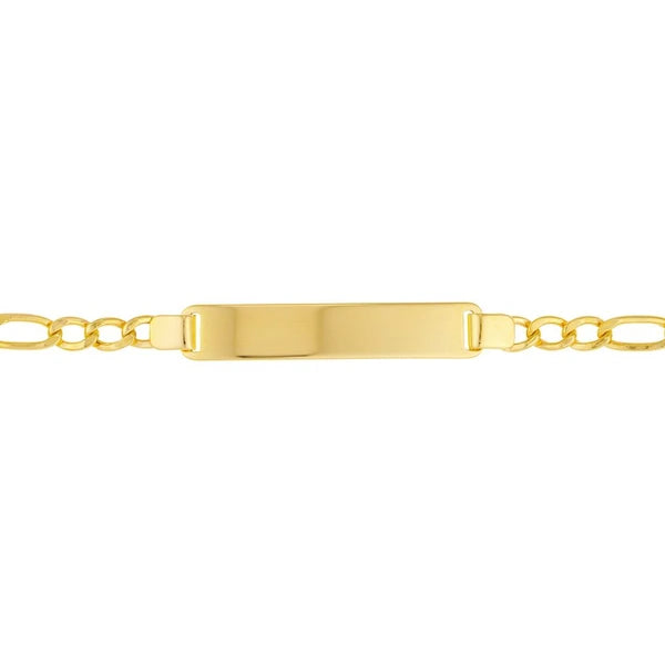 3.25mm Kid's Initial ID Bracelet on Figaro Chain LL