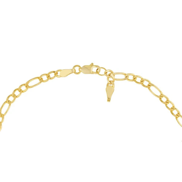 3.25mm Kid's Initial ID Bracelet on Figaro Chain LL