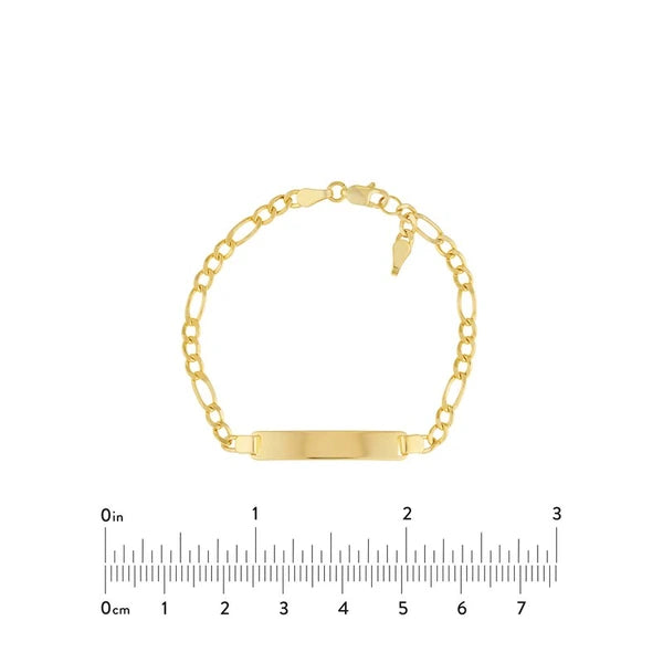3.25mm Kid's Initial ID Bracelet on Figaro Chain LL