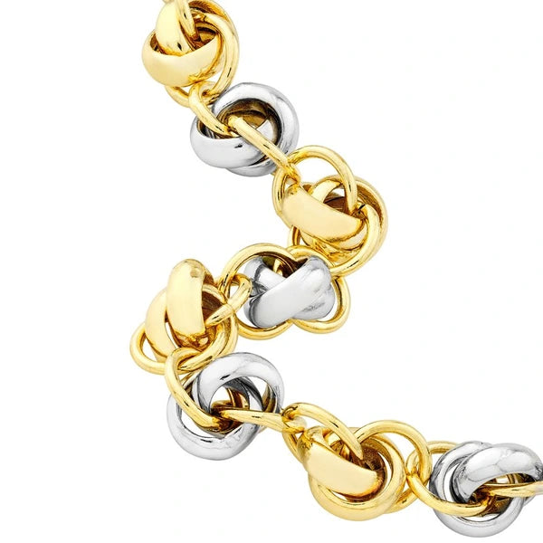 Two-Tone Knotted Link Chain Bracelet