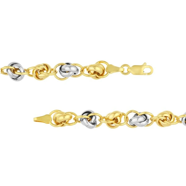 Two-Tone Knotted Link Chain Bracelet