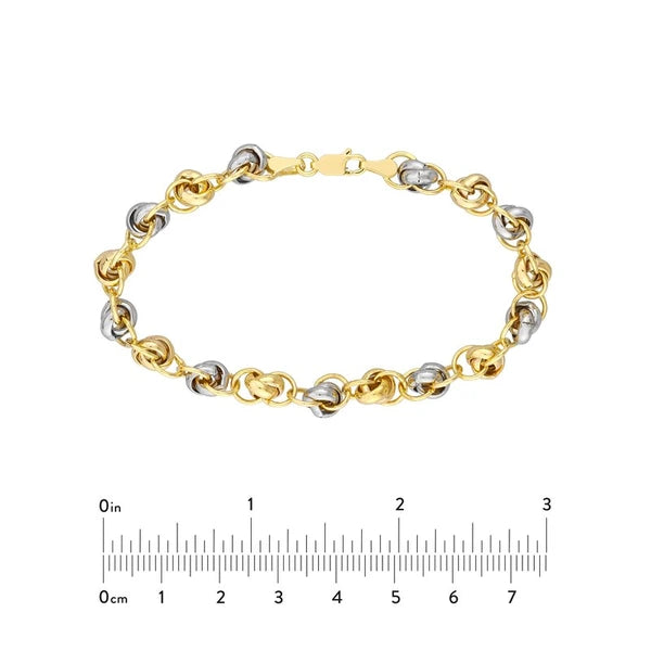 Two-Tone Knotted Link Chain Bracelet