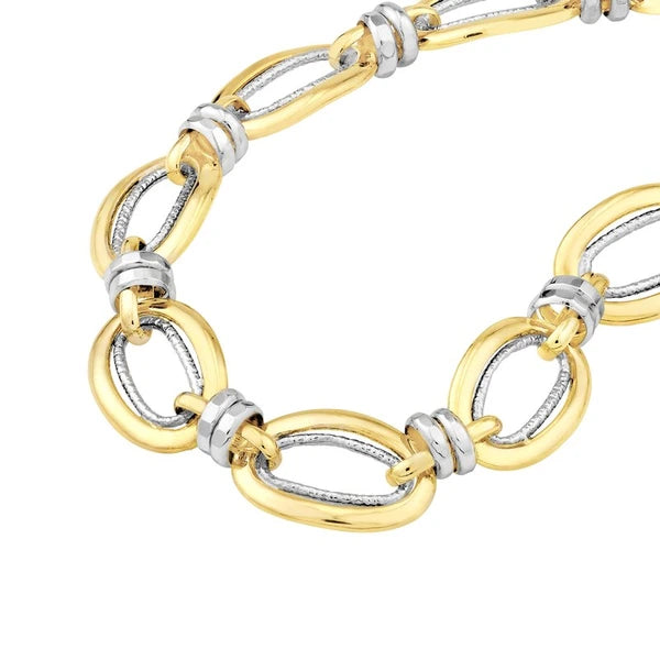 Two-Tone Polished Double Link Bracelet