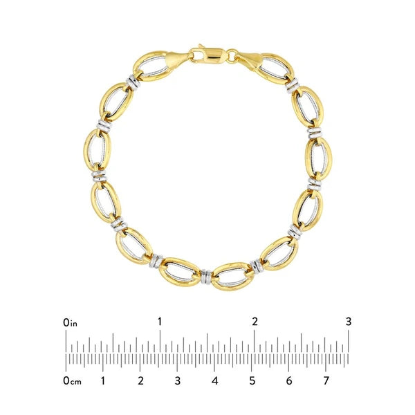 Two-Tone Polished Double Link Bracelet