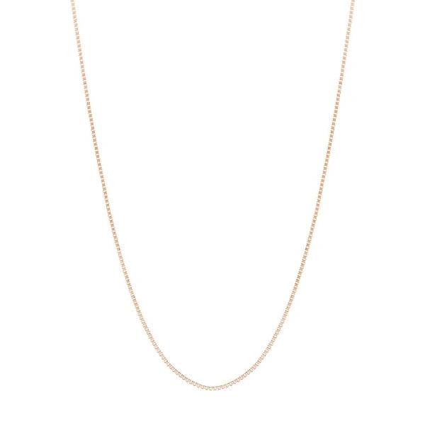 0.8mm Sterling Box Chain w/Slider Bead