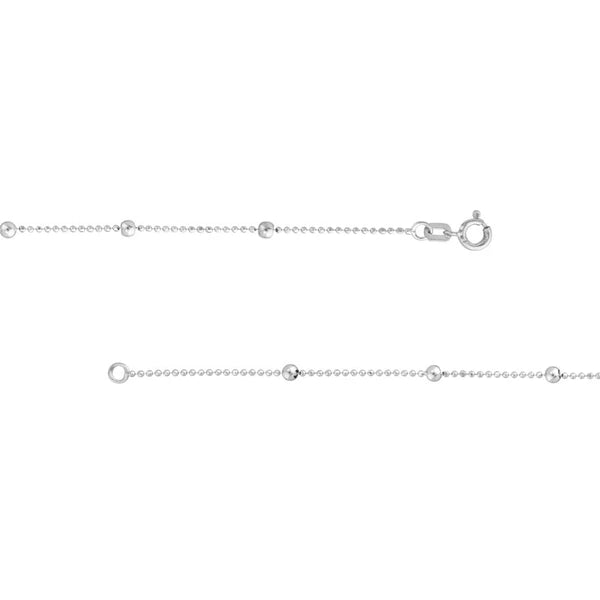 Sterling Silver Bead Station Chain