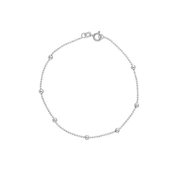 Sterling Silver Bead Station Chain