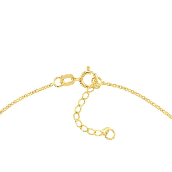 Open CZ Heart Dangle Adjustable Anklet