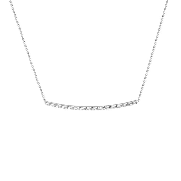 Diamond-Cut Curved Bar Adjustable Necklace