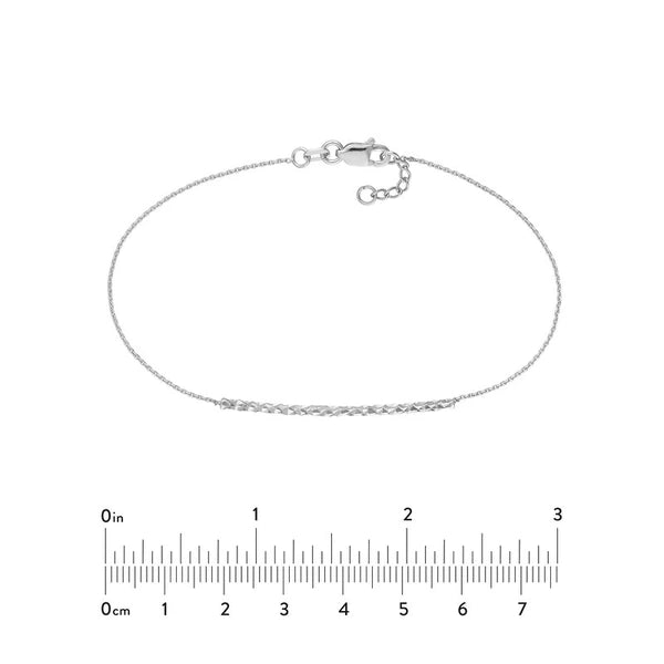Diamond-Cut Curved Bar on Chain Bracelet