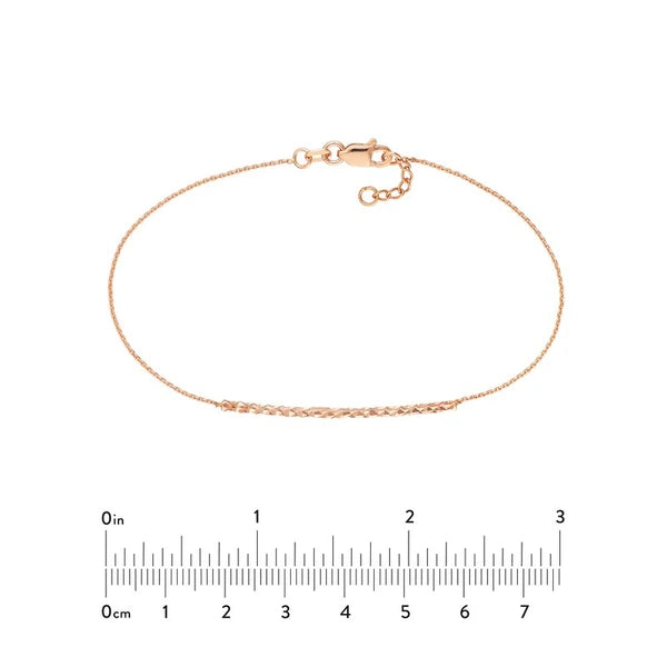 Diamond-Cut Curved Bar on Chain Bracelet
