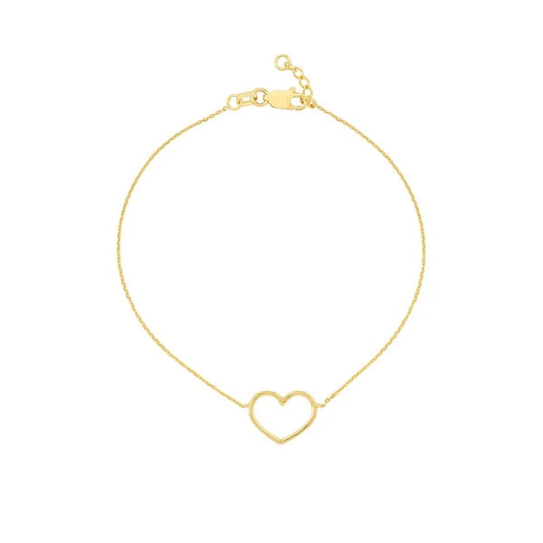 Open Wire Heart Adjustable Bracelet