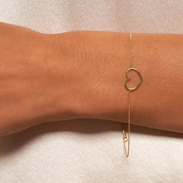 Open Wire Heart Adjustable Bracelet